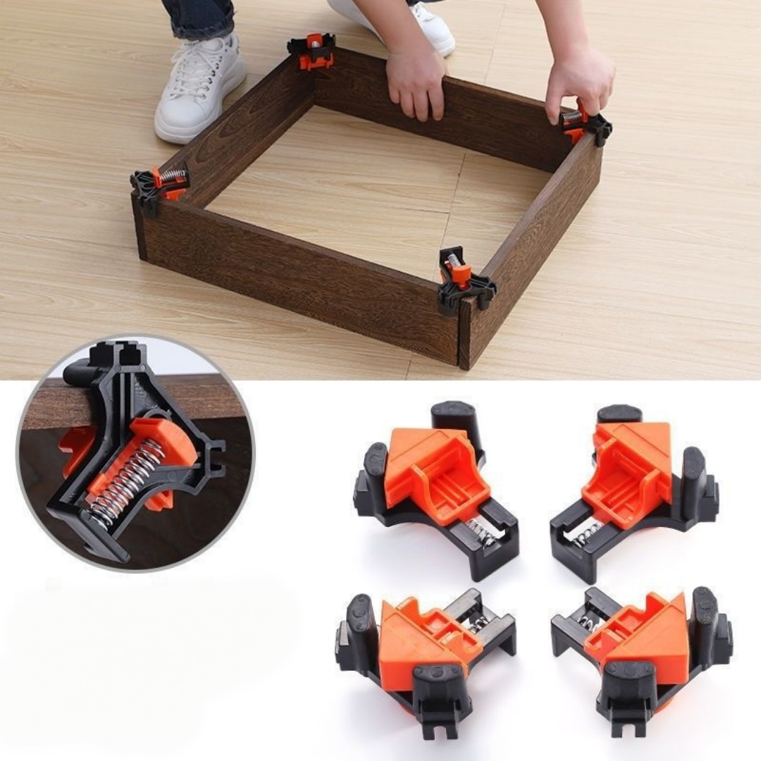Hand Tools Mechanical Workshop - 4 ชิ้น 90 ° คลิปหนีบมุมฉาก คลิปยึดกรอบรูป