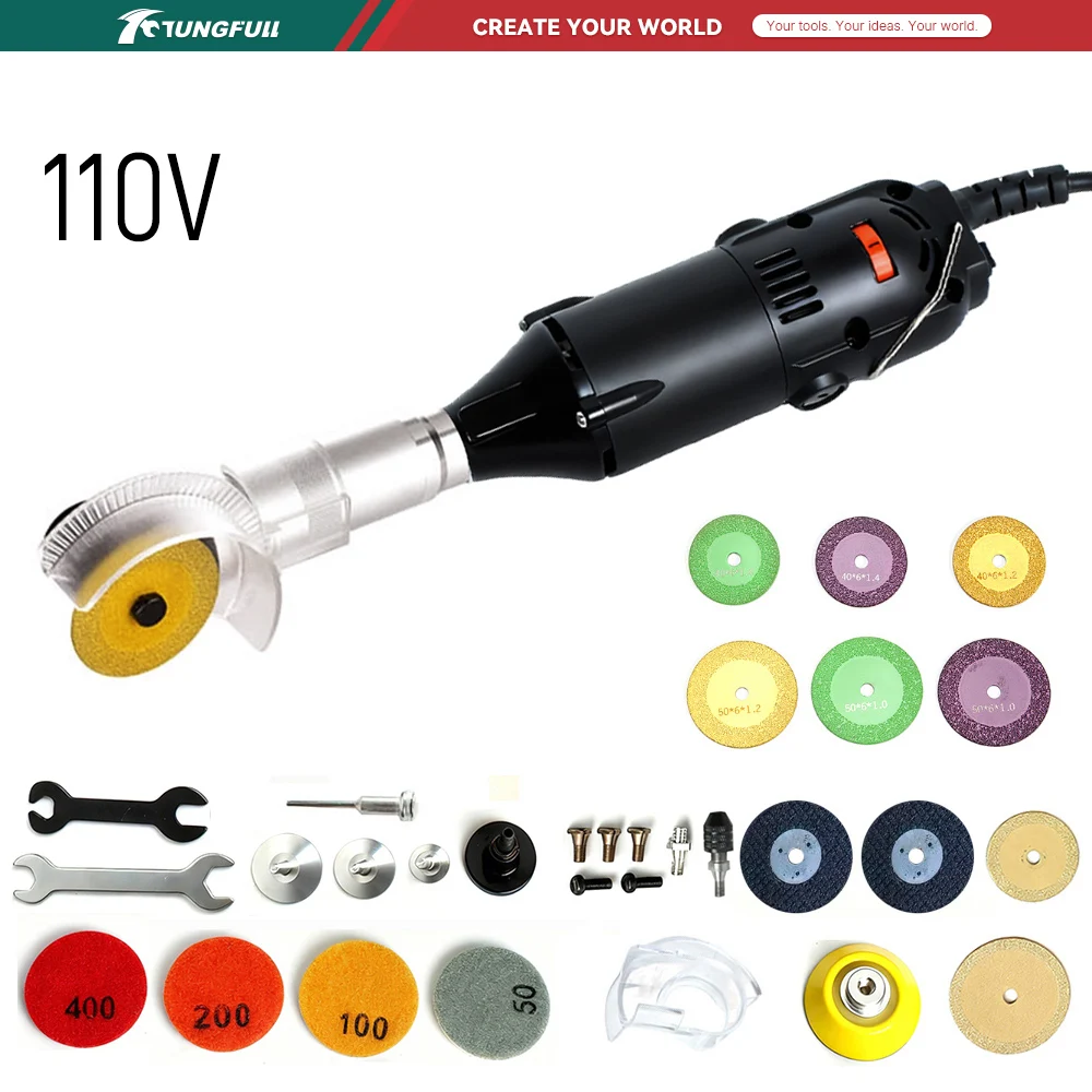 Hand Tools Mechanical Workshop - เครื่องเจียรมุมขนาดเล็ก TUNGFULL 110V เครื่องขัดไฟฟ้าแบบพกพา สำหรับงานตัดโลหะ ไม้