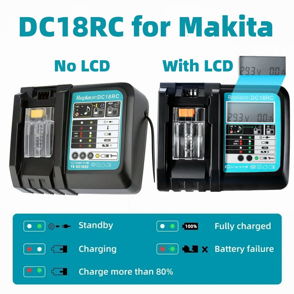Makita Drill Hp1640 - DC18RC แบตเตอรี่ Li-Ion 3A เครื่องชาร์จสำหรับ Makita