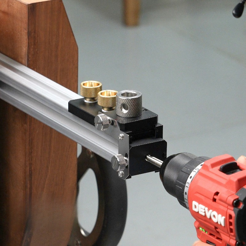 Dowel Jig Kit - ชุดเจาะนำร่องสำหรับรางอะลูมิเนียมขนาด 20/30/40 พร้อมอุปกรณ์ช่วยเจาะและต๊าปเกลียวสำหรับโปรไฟล์อะลูมิเนียม