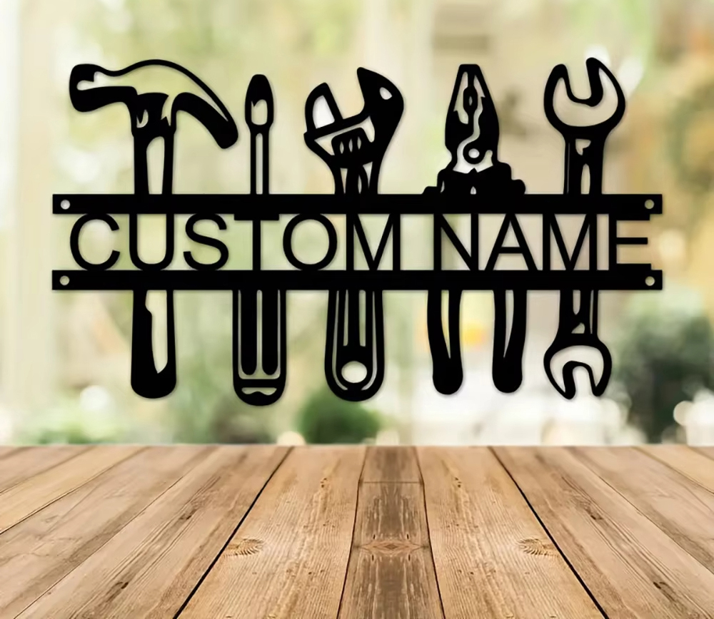 ป้ายโลหะตกแต่งผนังสไตล์อินดัสเ - Workshop Tools With Name บทวิจารณ์และราคา