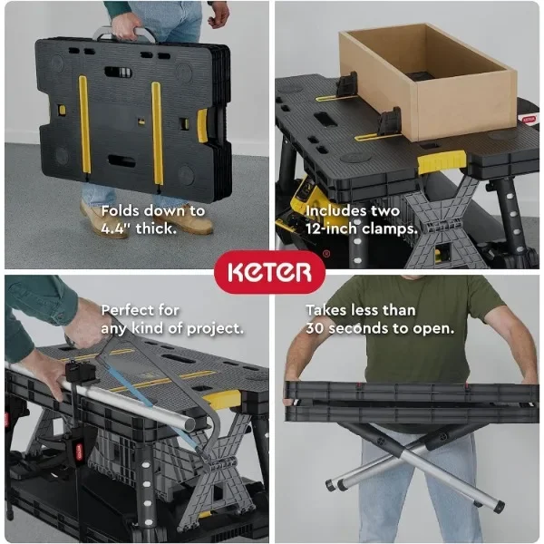 แบบพกพาพับโต๊ะทํางานเครื่องมือ - Workbench Portable Fold บทวิจารณ์และราคา
